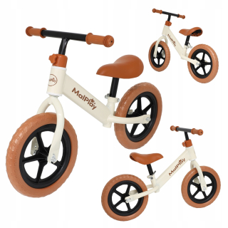 Statorový balančný bicykel DETSKÝ BALANCE BICYKEL 12" Hnedý