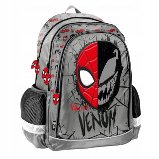 Viackomorový školský batoh Spiderman Paso čierny, Odtiene červenej, Odtiene sivej a striebornej, Multicolor 22 l
