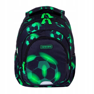 Viackomorový školský batoh AstraBag, čierny, Odtiene zelenej, 20 l