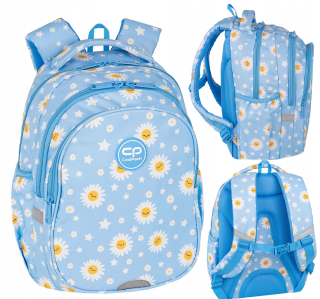 CoolPack viackomorový školský batoh biely, Odtiene modrej, Odtiene žltej a zlatej 21 l