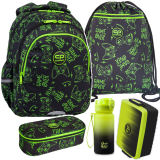 CoolPack viackomorový školský batoh, čierny, Odtiene zelenej, 21 l + 5 ďalších produktov