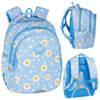 CoolPack viackomorový školský batoh biely, Odtiene modrej, Odtiene žltej a zlatej 21 l