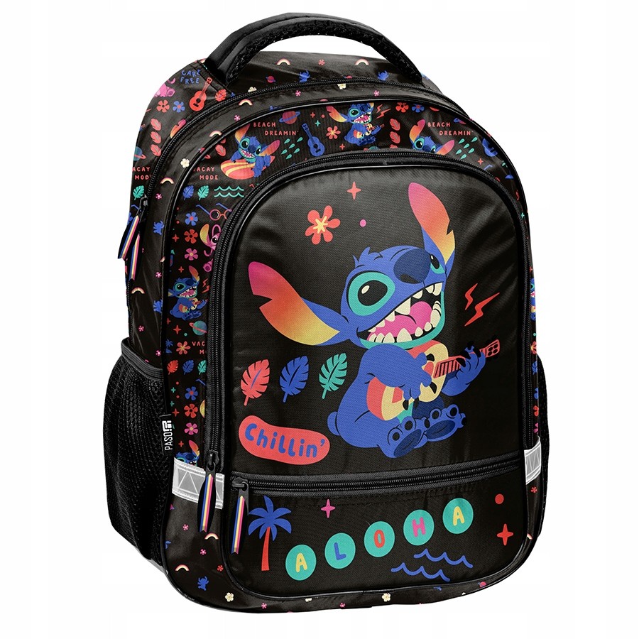 Viackomorový školský batoh Lilo i Stitch Paso, čierny, viacfarebný, 19 rokov