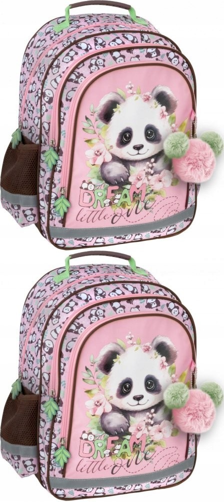 Školský batoh Derform 15 B Panda 10, dvojkomorový, 18l