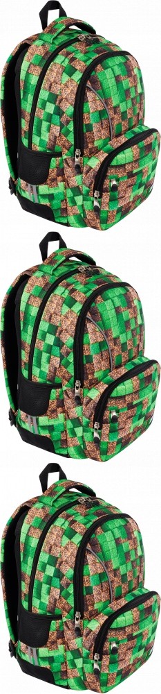 Školský batoh pre mládež Minecraft Pixel Cuby St.Right 21L - dvojkomorový
