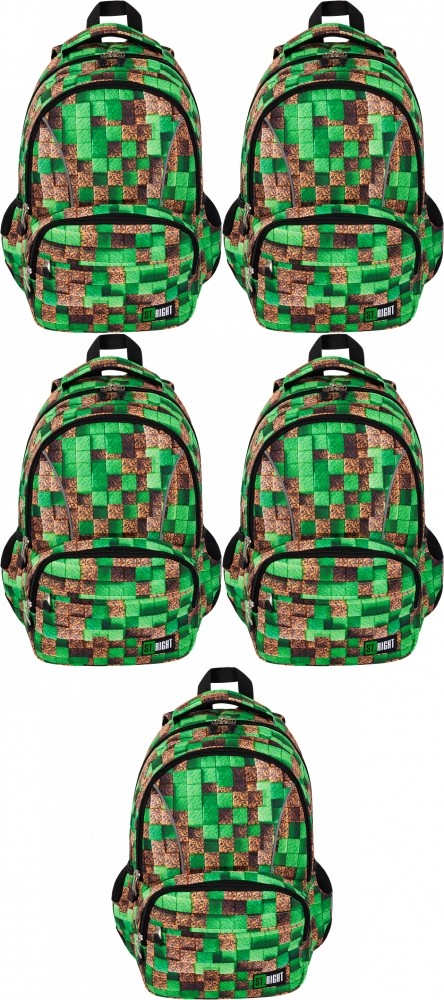 Školský batoh pre mládež Minecraft Pixel Cubes ST.RIGHT, 21L, 2 komory