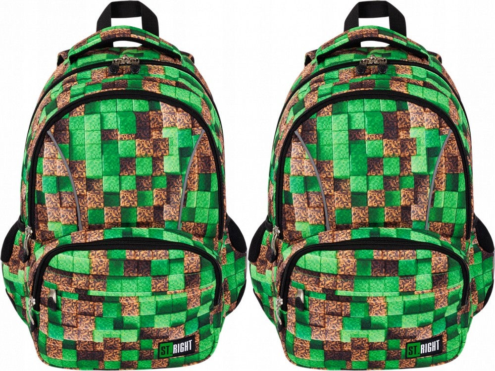 Školský batoh pre mládež Minecraft Pixel Cubes St.Right - dvojkomorový, 21L