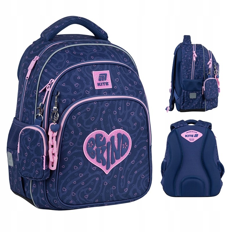 Školský batoh pre dievčatá Kite K25-763M-4 - fialový, ľahký a ergonomický