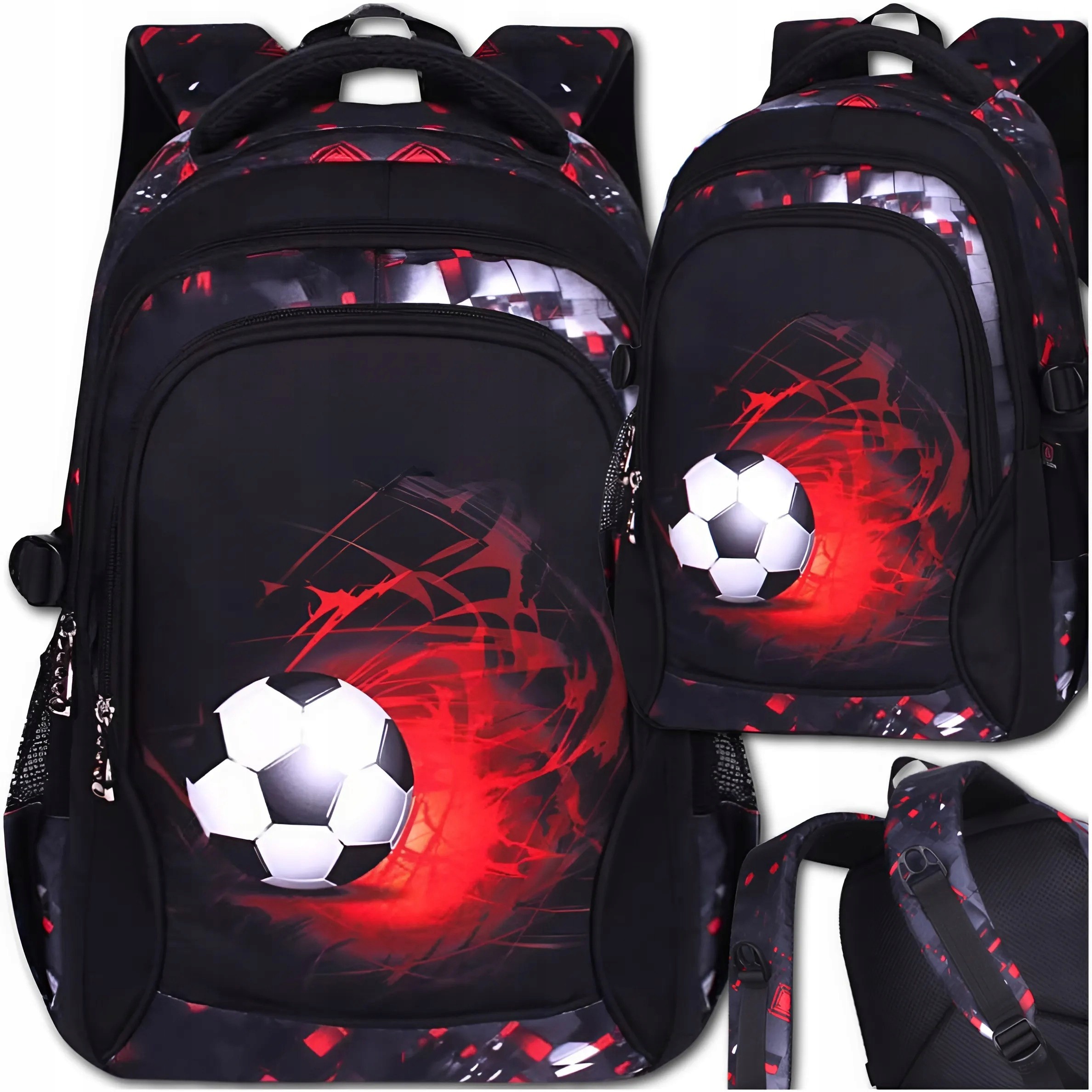 Školský batoh pre chlapcov s futbalovým motívom, prostorný a funkčný