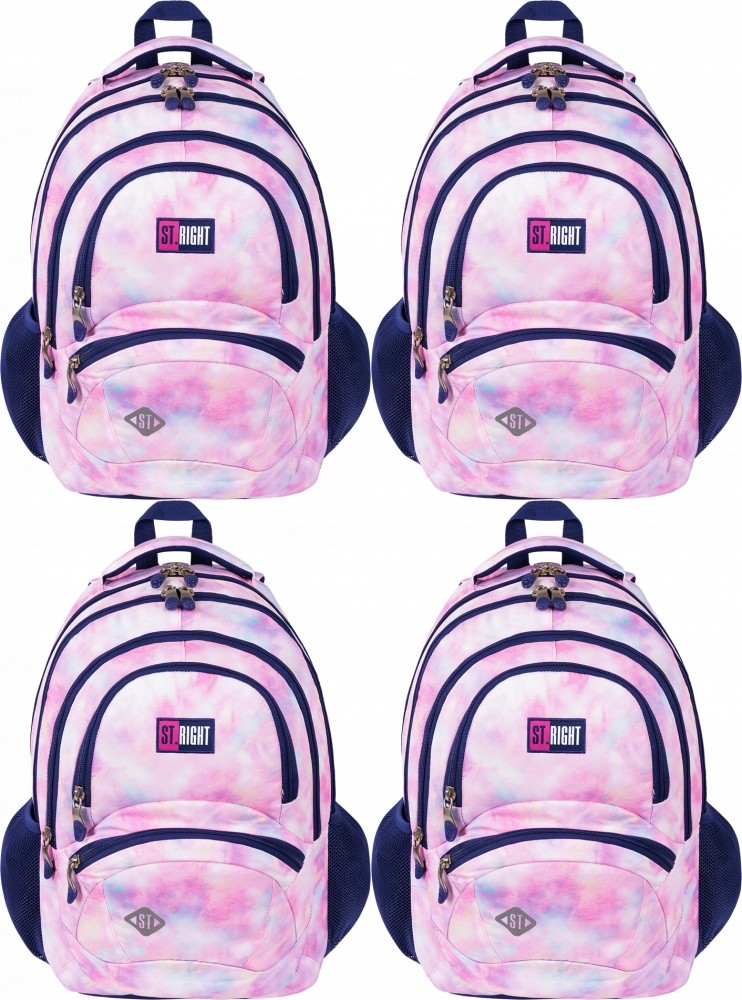 Školský batoh pre dievčatká St.Right Pink Sky s 4 komorami