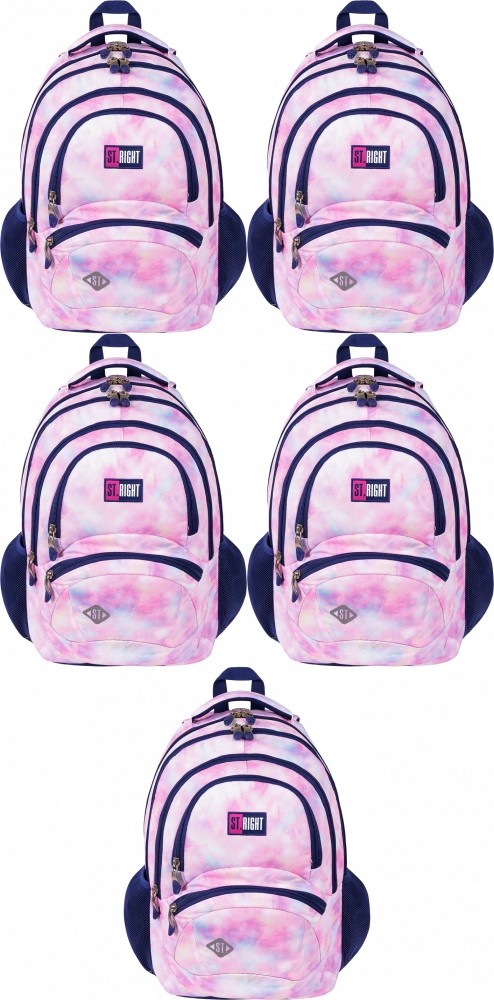 Módny školský batoh pre dievčatá s 4 komorami - PINK SKY ST.RIGHT