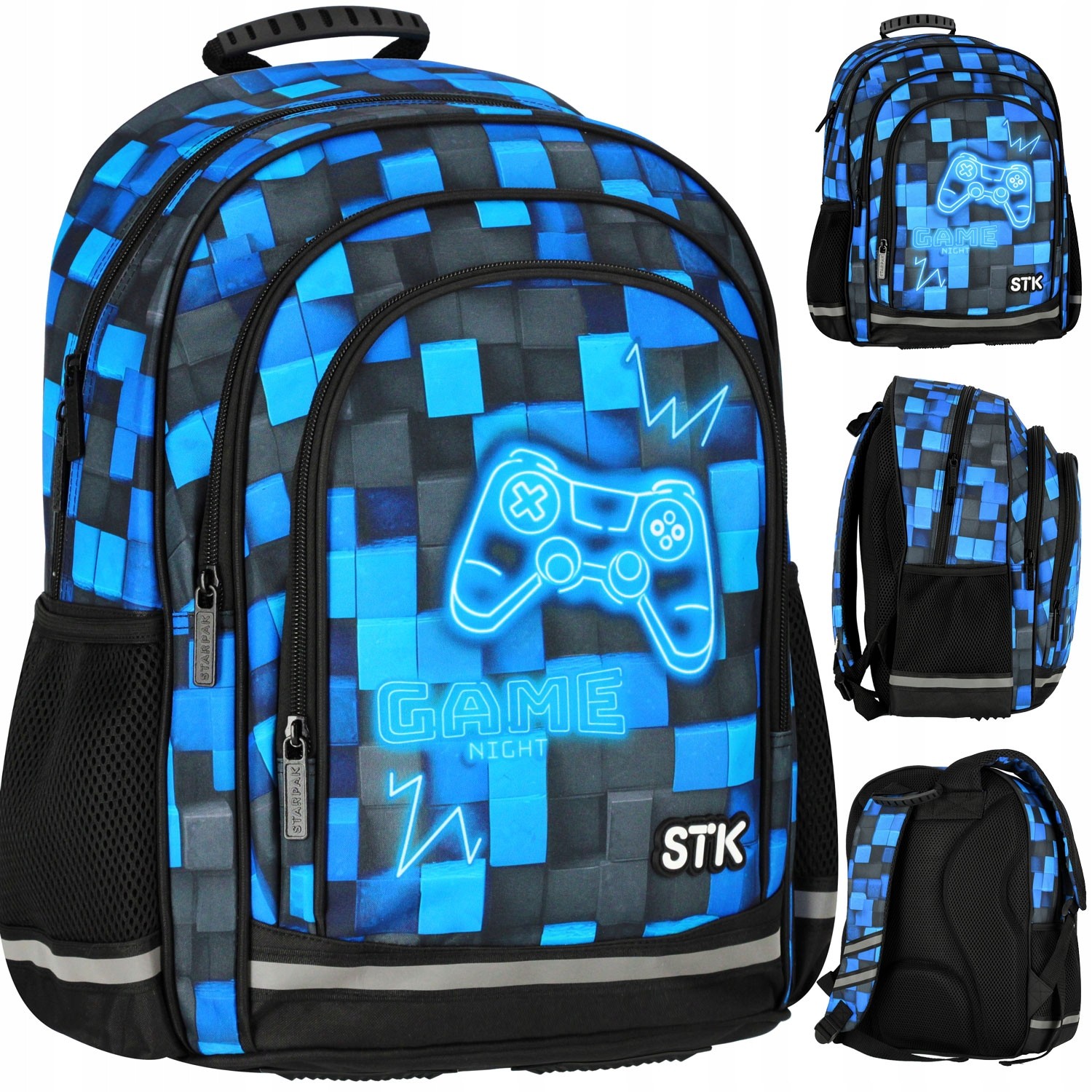 STARPAK Školský batoh Pad Blue 552608 s vodoodporným povrchom