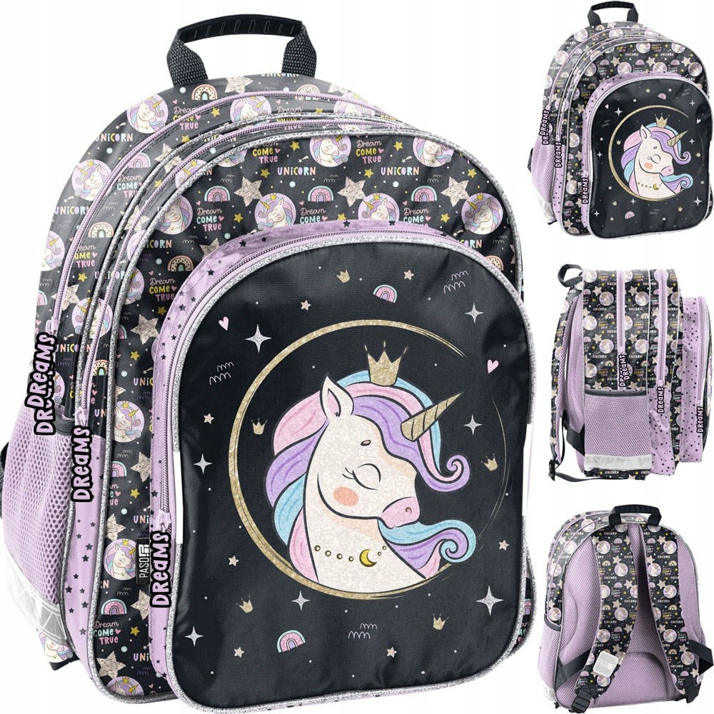 Školský batoh Paso Unicorn Jednorožec - dvojkomorový a ľahký