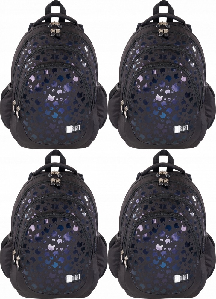 Školský batoh pre dievčatá Black Cats, čierny, 23 l, 4 ks