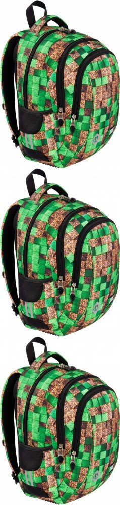 Školský batoh pre mládež St.Right s tromi komorami, 20l, Pixel Cubes - 3 kusy