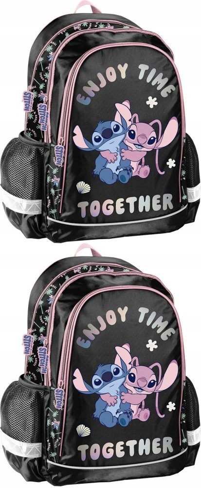 Školský batoh Paso Disney Stitch, dvojkomorový, čierny