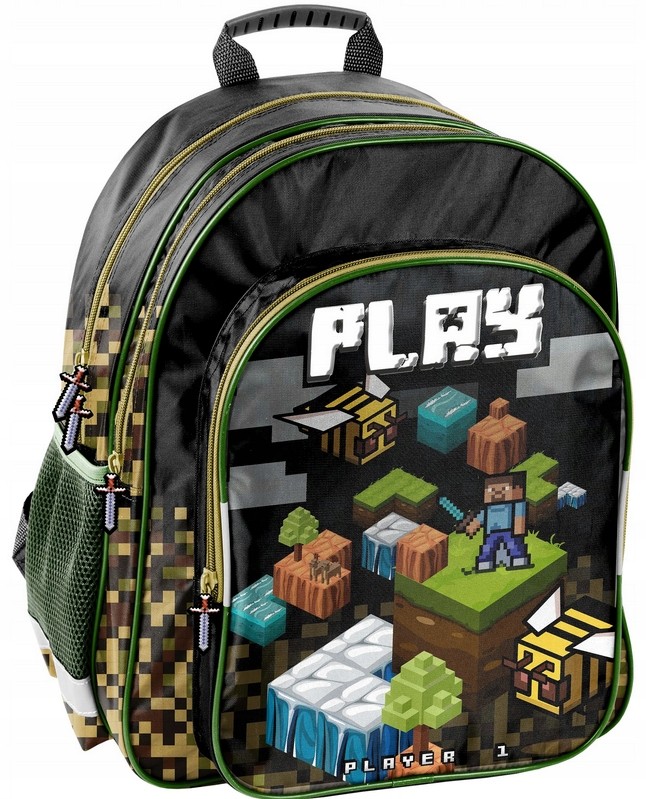 Školský batoh s pixelovým dizajnom pre milovníkov hry Minecraft od Paso