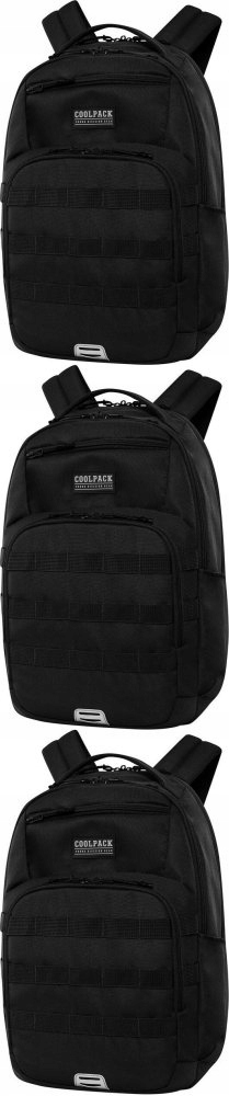 Mládežnícky školský batoh CoolPack Army Black 27L s taktickým dizajnom