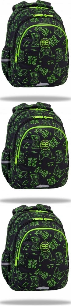 Školský batoh Jerry 21L - Ideálny pre náročných študentov, čierno-zelený