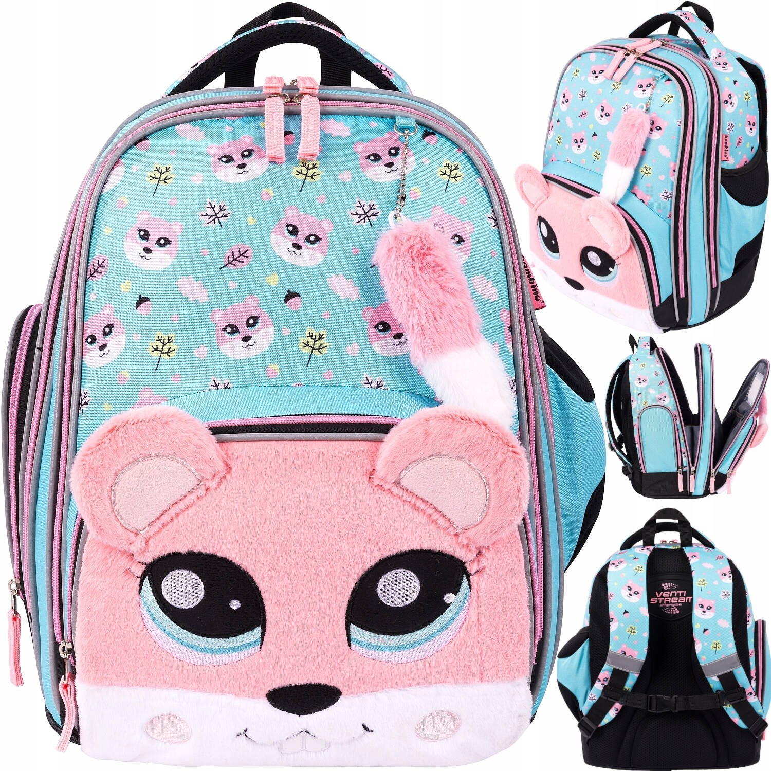 Školský batoh BAMBINO PREMIUM SQUIRREL s veveričkou pre 1.-3. ročník
