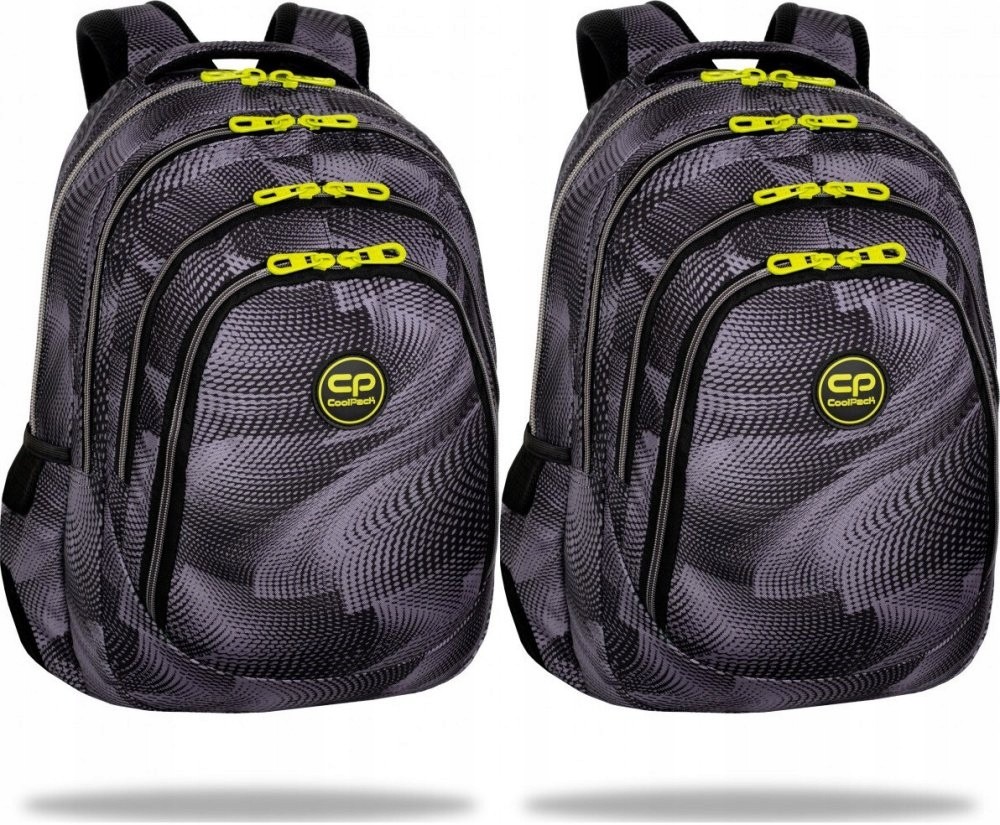 Mládežnícky športový školský batoh CoolPack - čierno-sivý, s tromi priehradkami