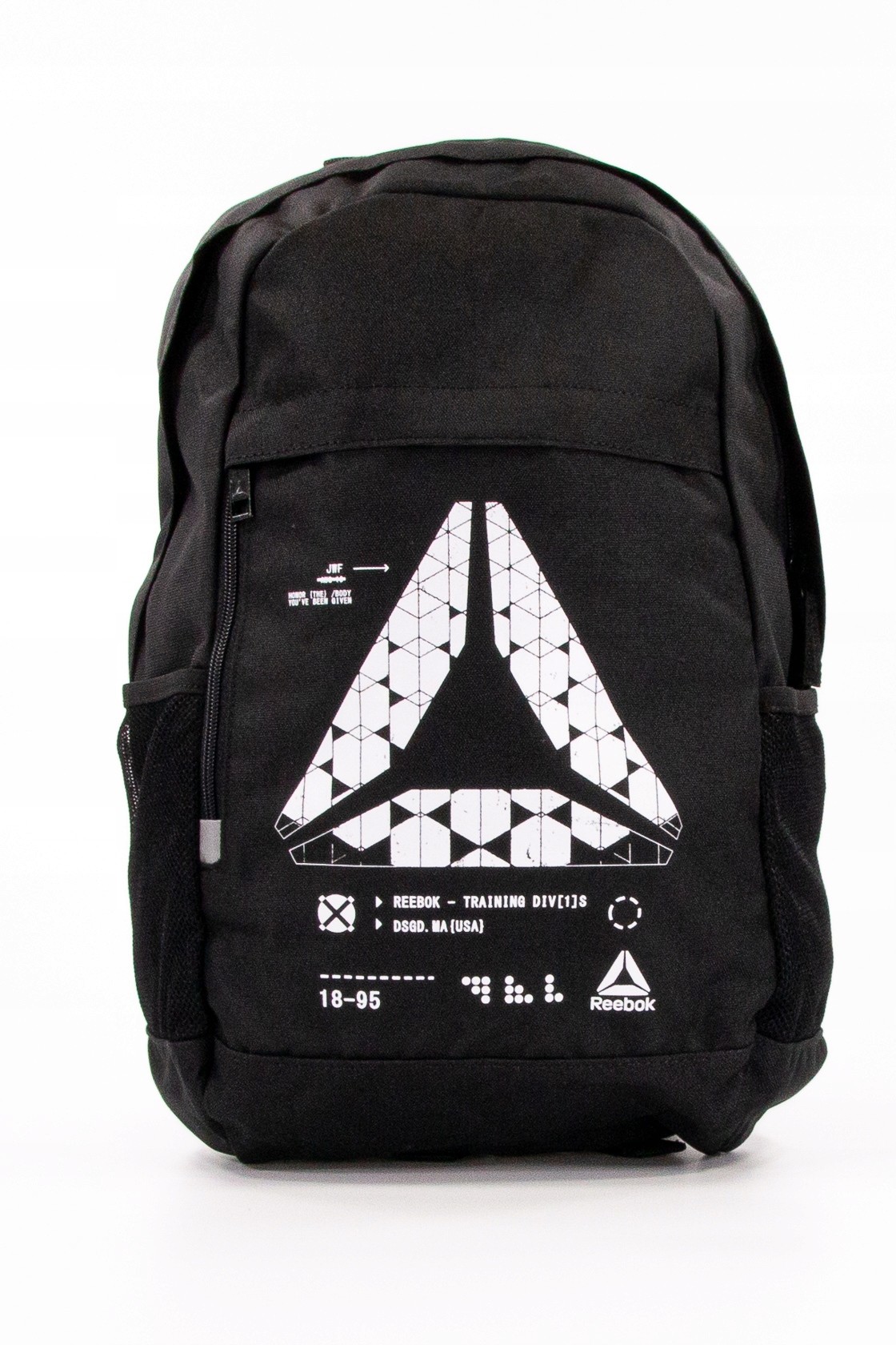 Jednokomorový školský batoh Reebok, biely, čierny
