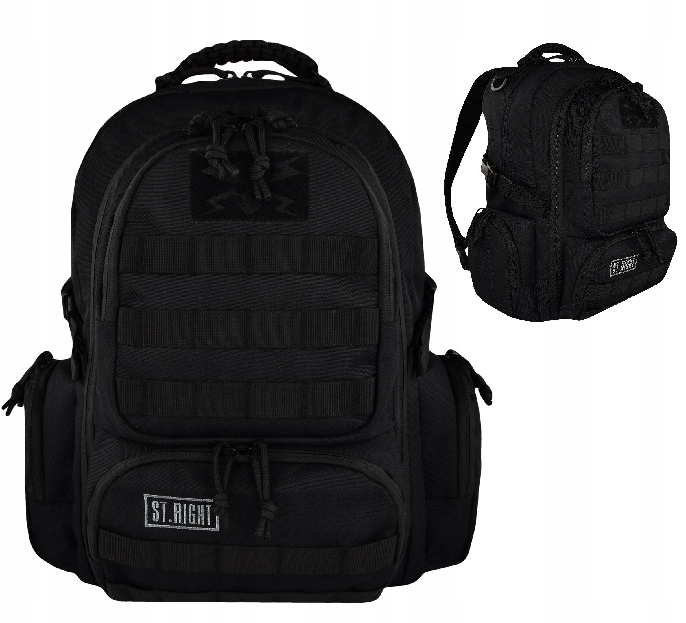 Vojačsky Batoh BP36 MILITARY BLACK s 4 Komorami a MOLLE Systémom