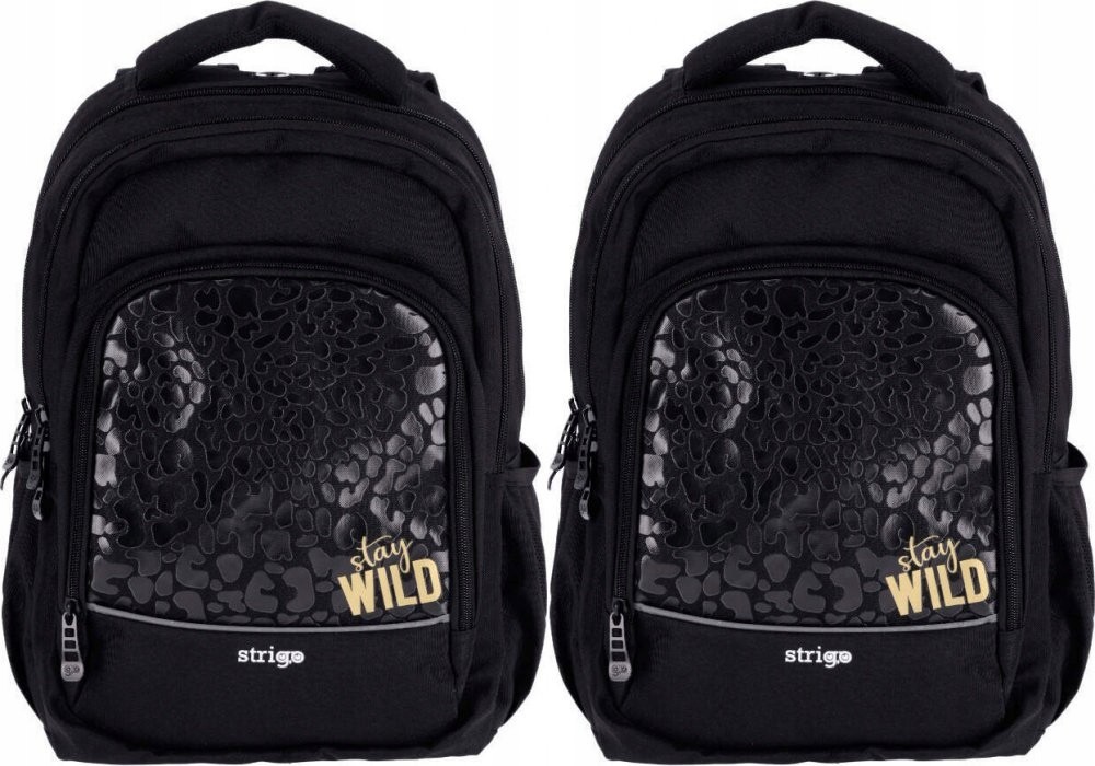 Školský batoh STRIGO Misty Čierny Wild x2