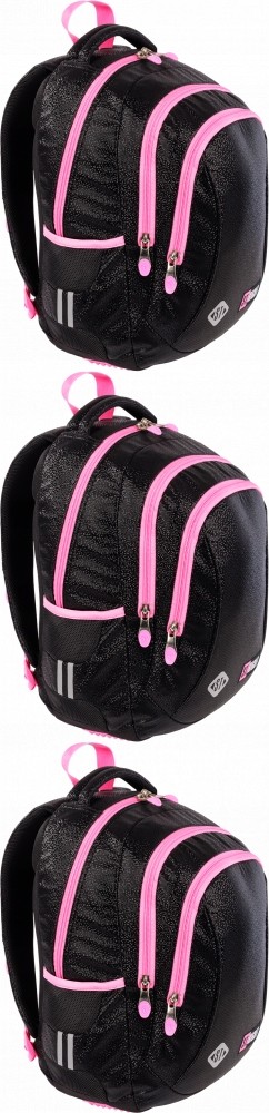 Školský batoh St.Right pre dievčatá, Black Glitter, trojkomorový, 20l