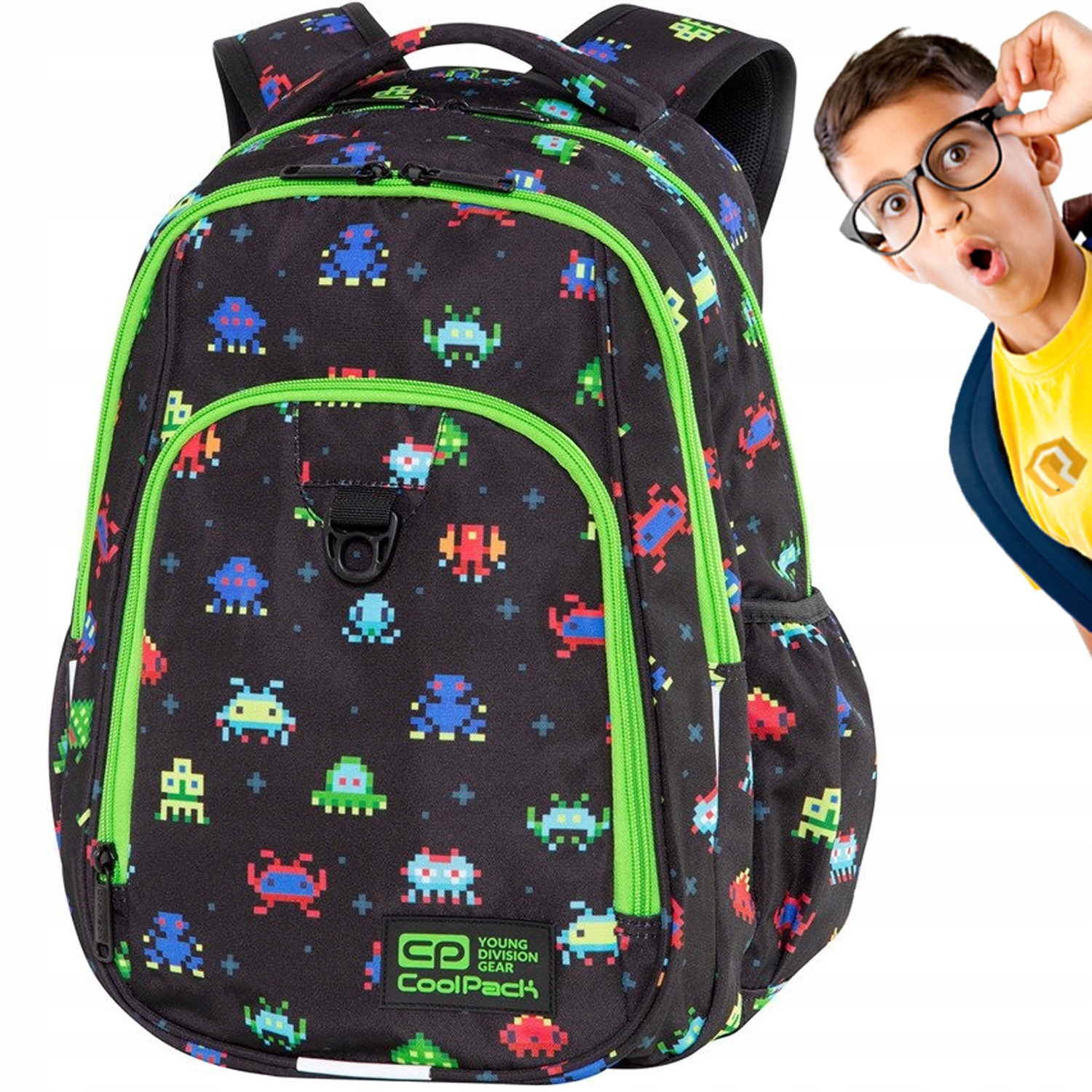 Školský batoh pre chlapca CoolPack Pixels s ultralehkou konštrukciou
